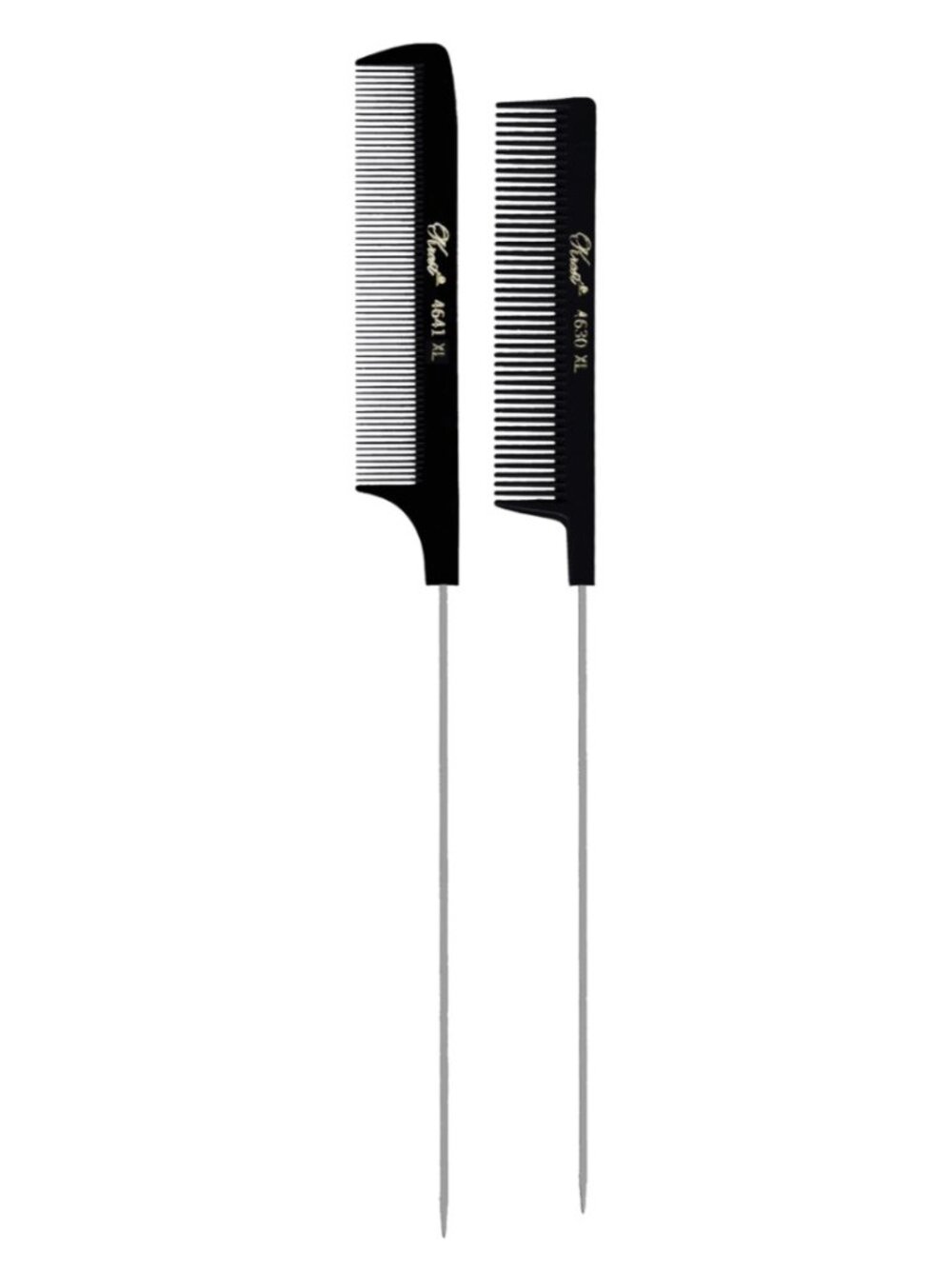 Krest Black Rattail XL Styling Comb Pin Duo